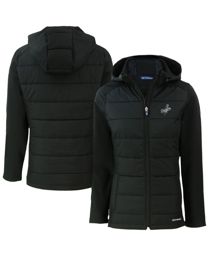 Women's Black Los Angeles Dodgers Evoke Hybrid Eco Softshell Full-Zip Hooded Jacket