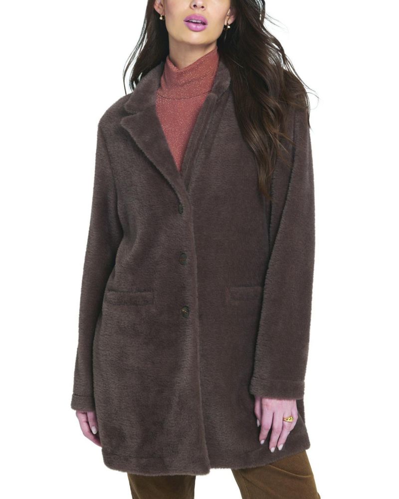 Women's Fuzzy Knit Coat Teddy