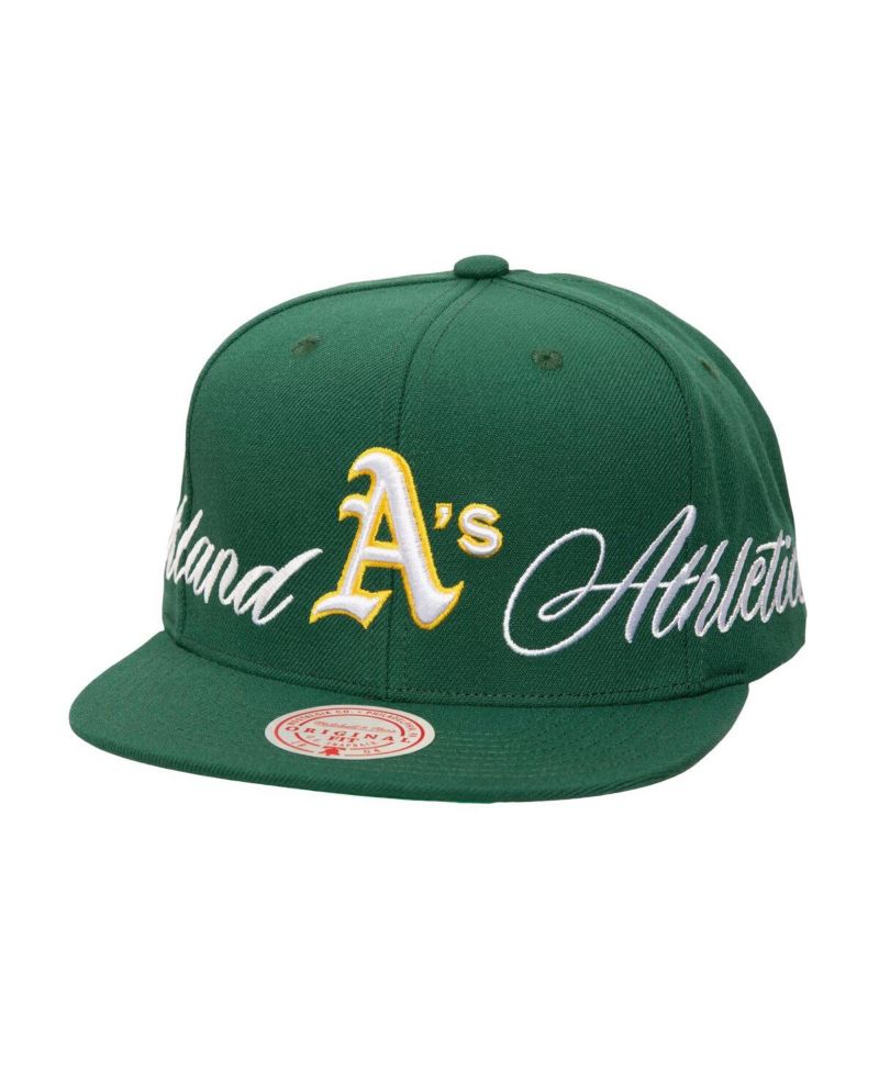 Men's Green Oakland Athletics Just Don x MLB Lux Script Snapback Hat