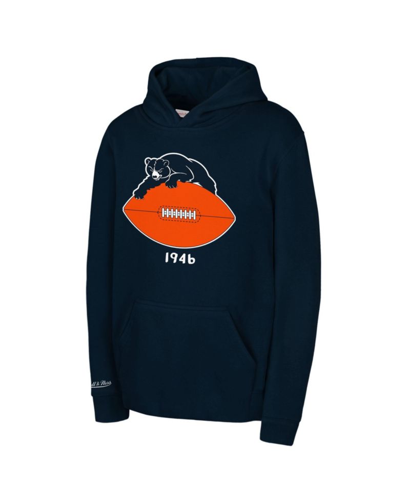Boys' and Girls' Chicago Bears Retro Logo Hooded Fleece-Lined Long-Sleeve Hoodie