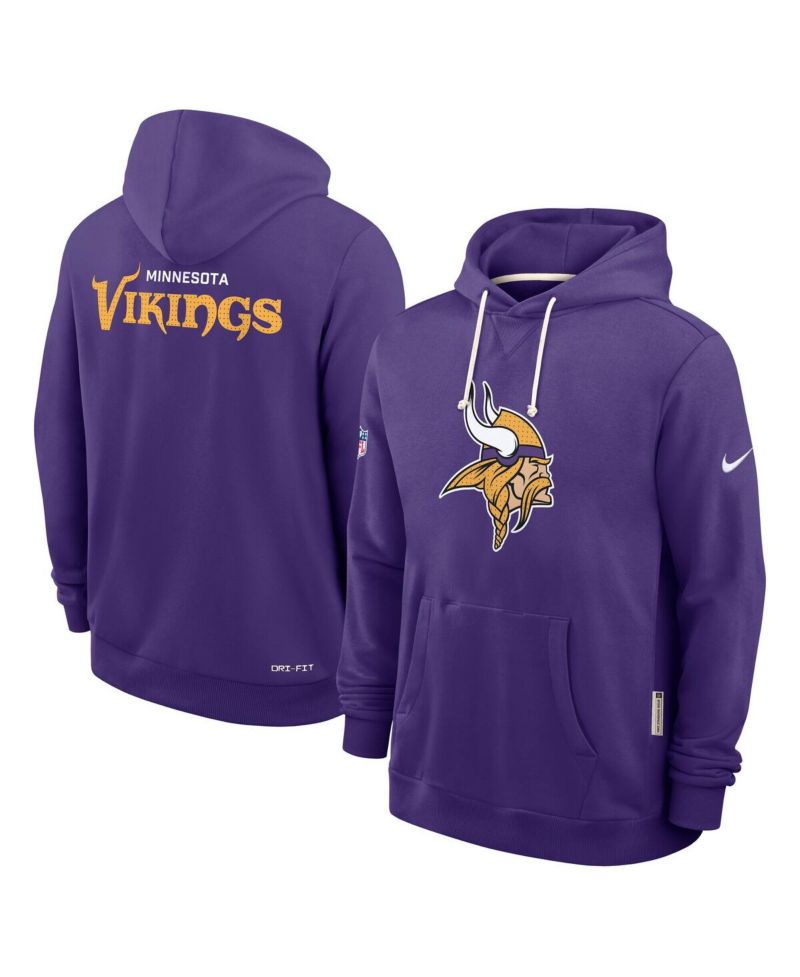 Men's Purple Minnesota Vikings Sideline Initial Home Performance Pullover Hoodie