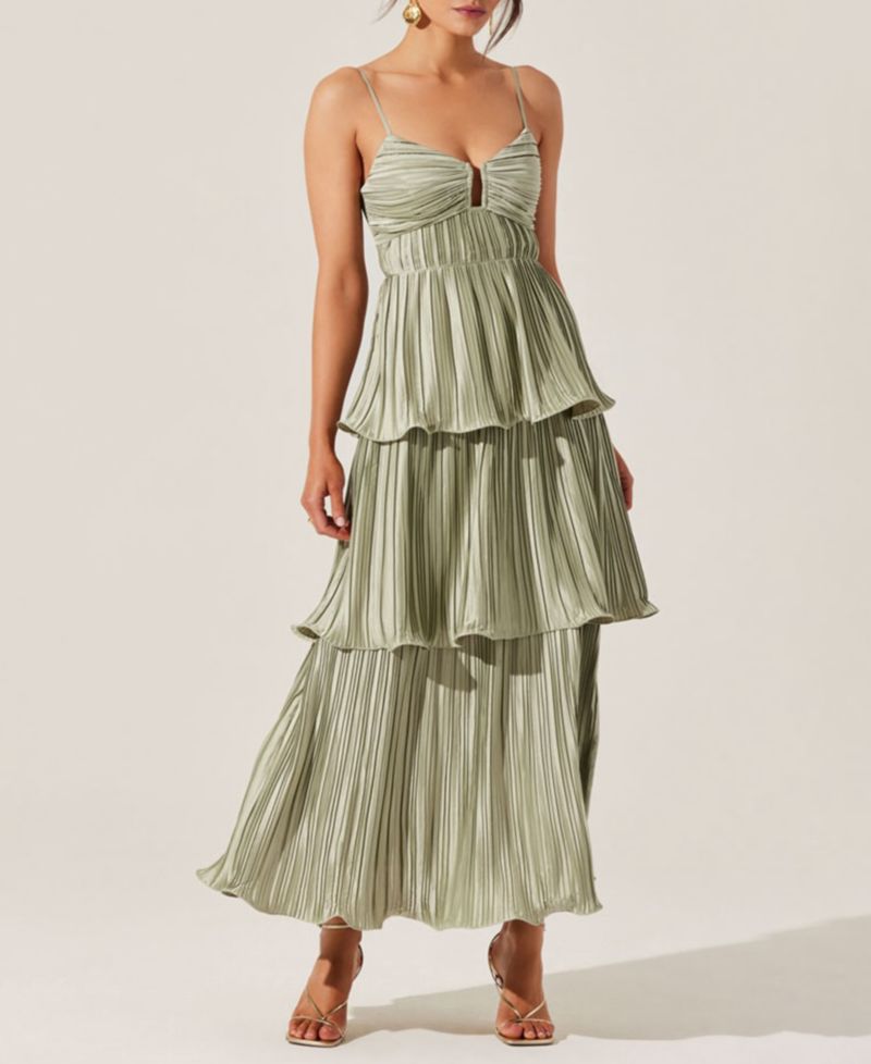 Women's Lupin Pleated Satin Dress