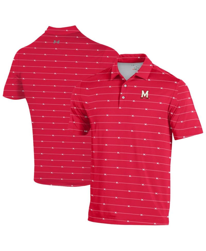 Men's Red Maryland Terrapins Gameday ArmourFuse Polo Shirt