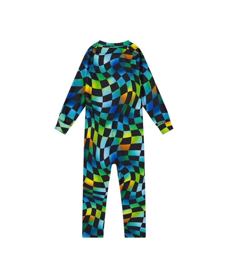 Baby Boys One Piece Thermal Underwear Checkered Print