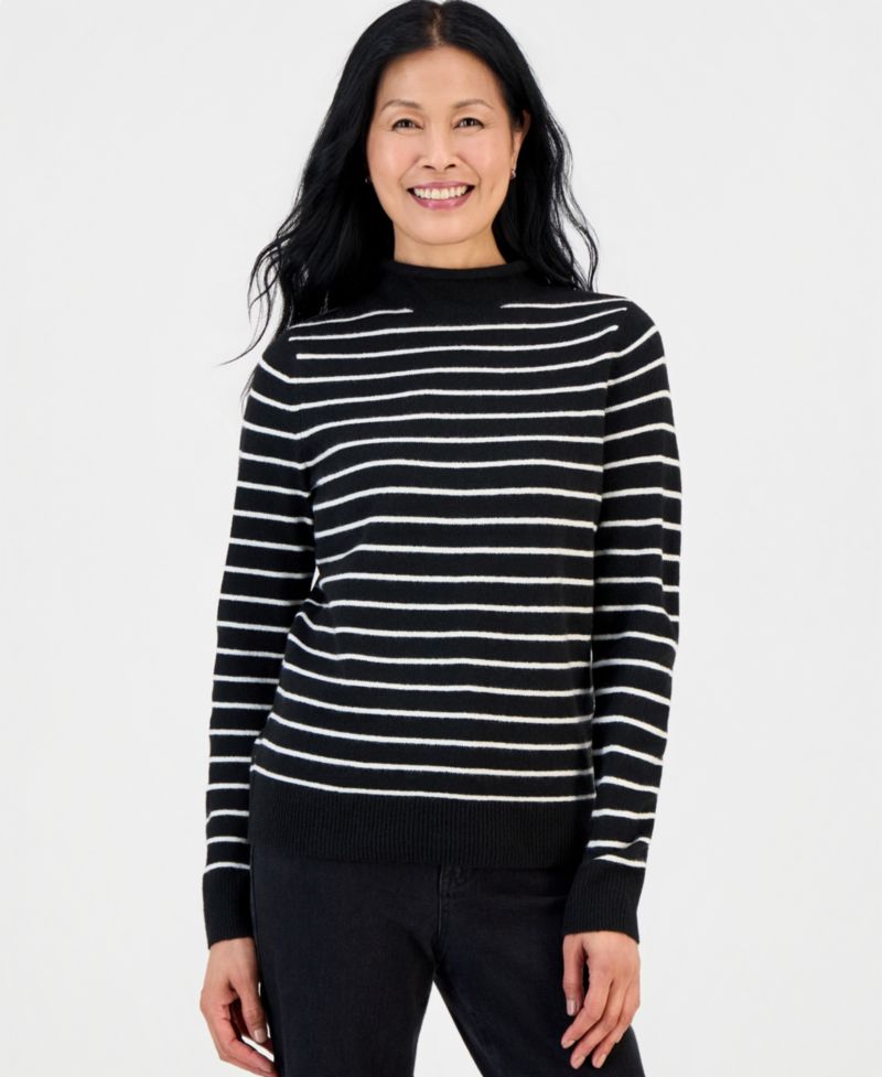 Petite Luxsoft Stripe Rollneck Sweater
