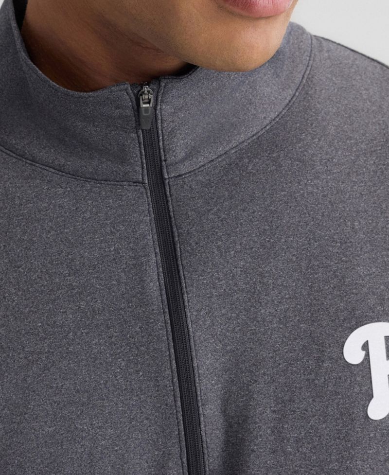Men's Charcoal Philadelphia Phillies Clutch Quarter-Zip Pullover Sweatshirt