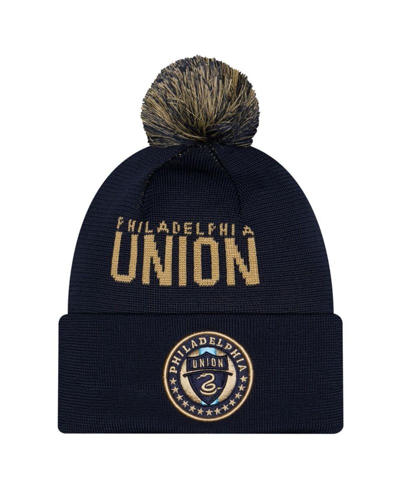 Men's Black Philadelphia Union 2026 Jersey Hook Cuffed with Pom Knit Hat
