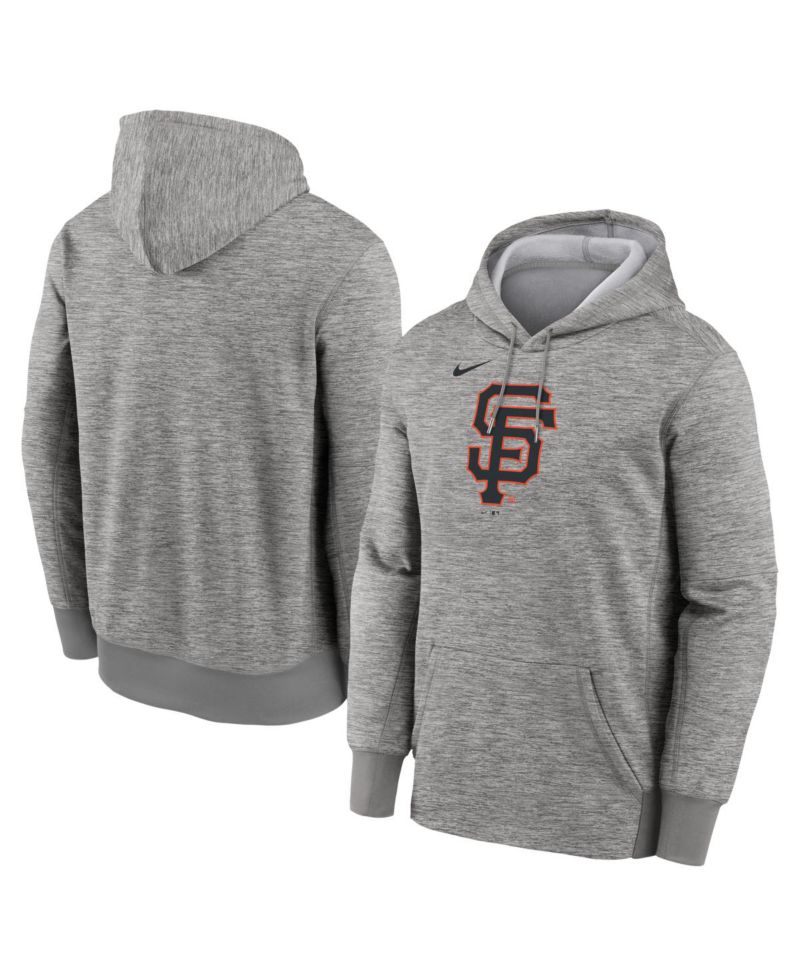 Men's Heather Gray San Francisco Giants Primary Logo Therma Hoodie