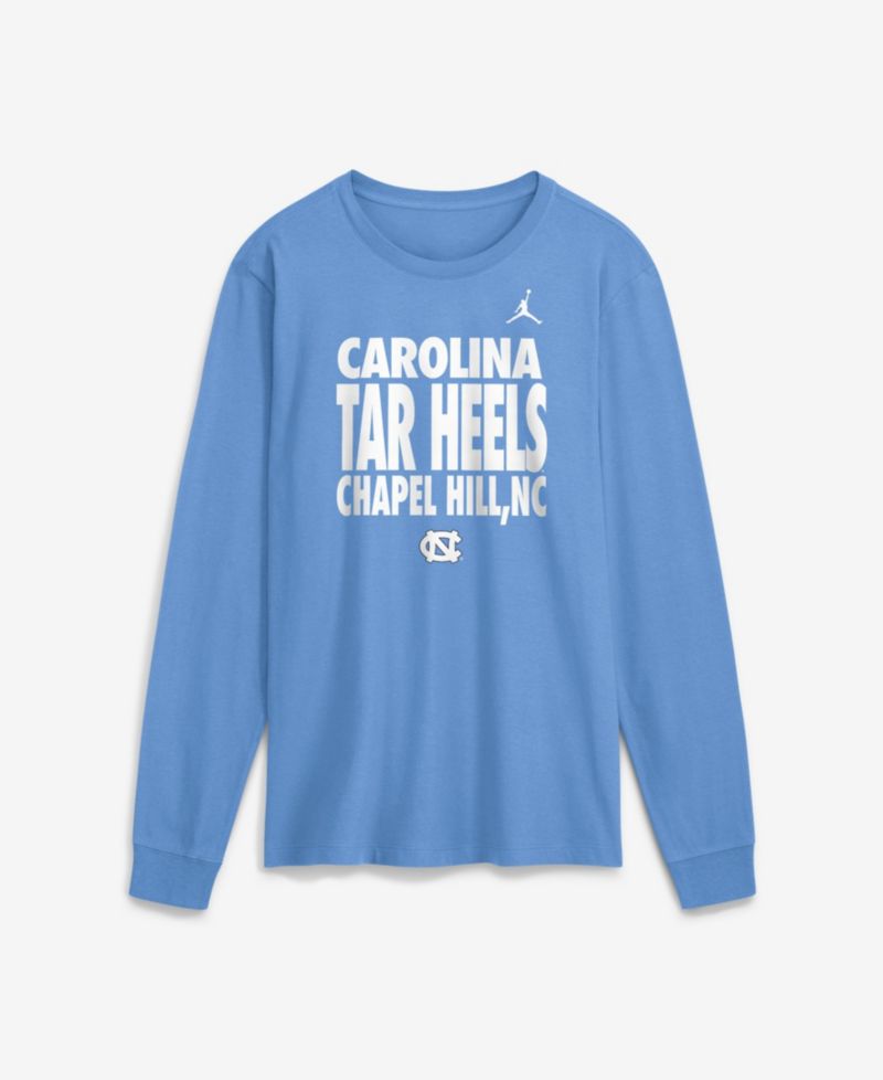 Men's Carolina Blue North Carolina Tar Heels 2026 Sideline Slogan Dri-FIT Long Sleeve T-Shirt