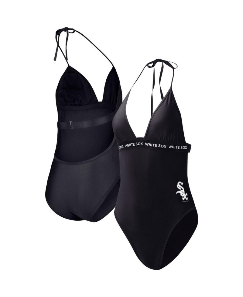 Women's Black Chicago White Sox Full Count One-Piece Swimsuit