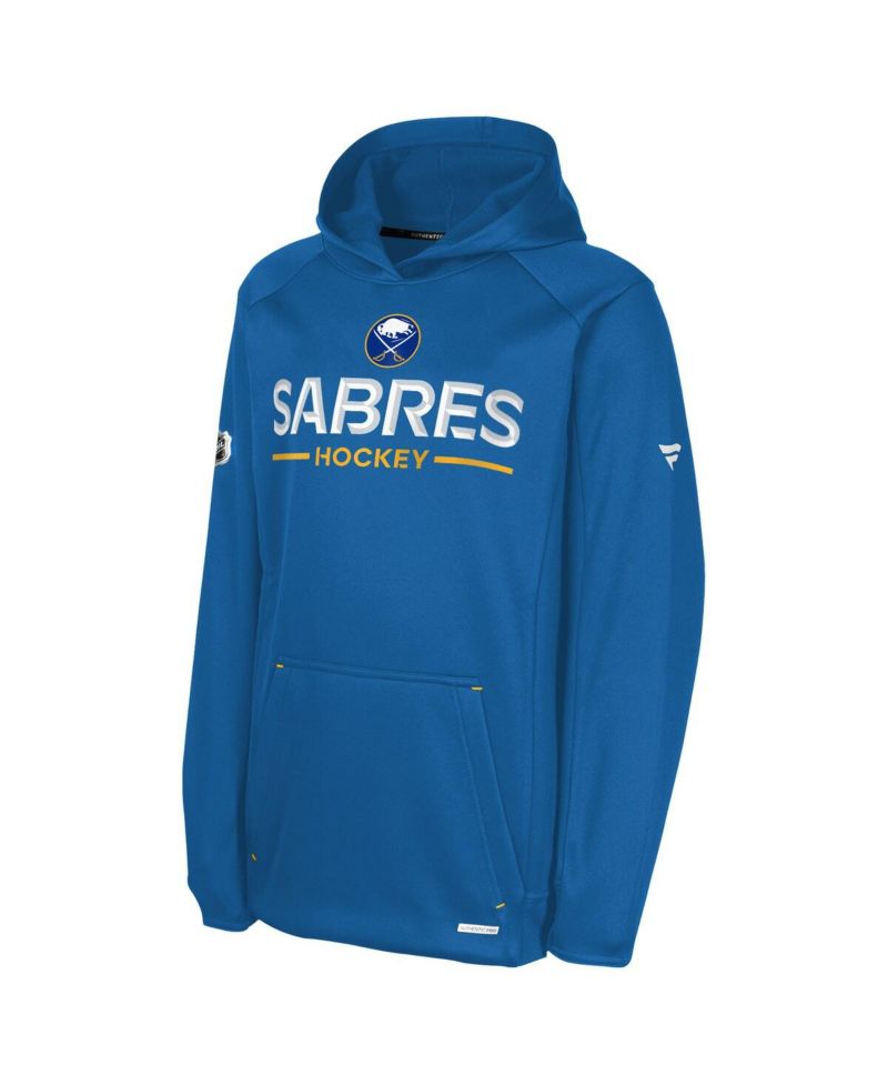 Big Boys and Girls Royal Buffalo Sabres Authentic Pro Rink Raglan Hoodie