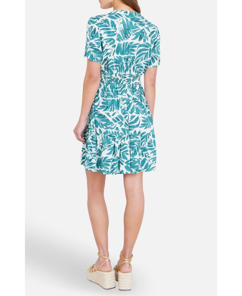 Women's Leaf Print Mini Dress