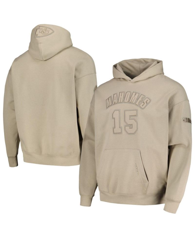 Men's Tan Kansas City Chiefs Player Name and Number Pullover Hoodie