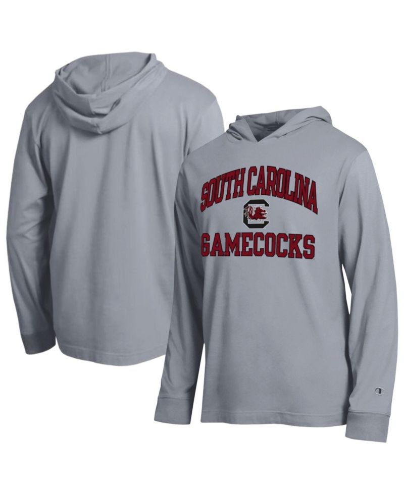 Men's Heather Gray South Carolina Gamecocks High Motor All-Star Long Sleeve Hooded T-Shirt