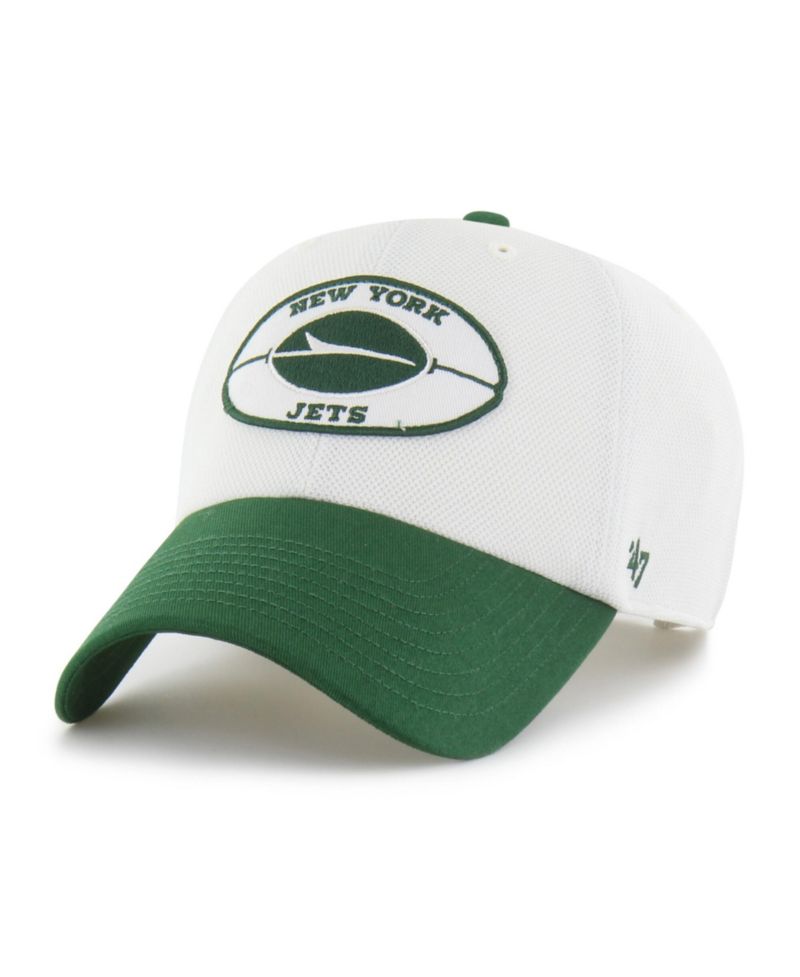 Men's Cream/Green New York Jets Pique Patch Clean Up Adjustable Hat