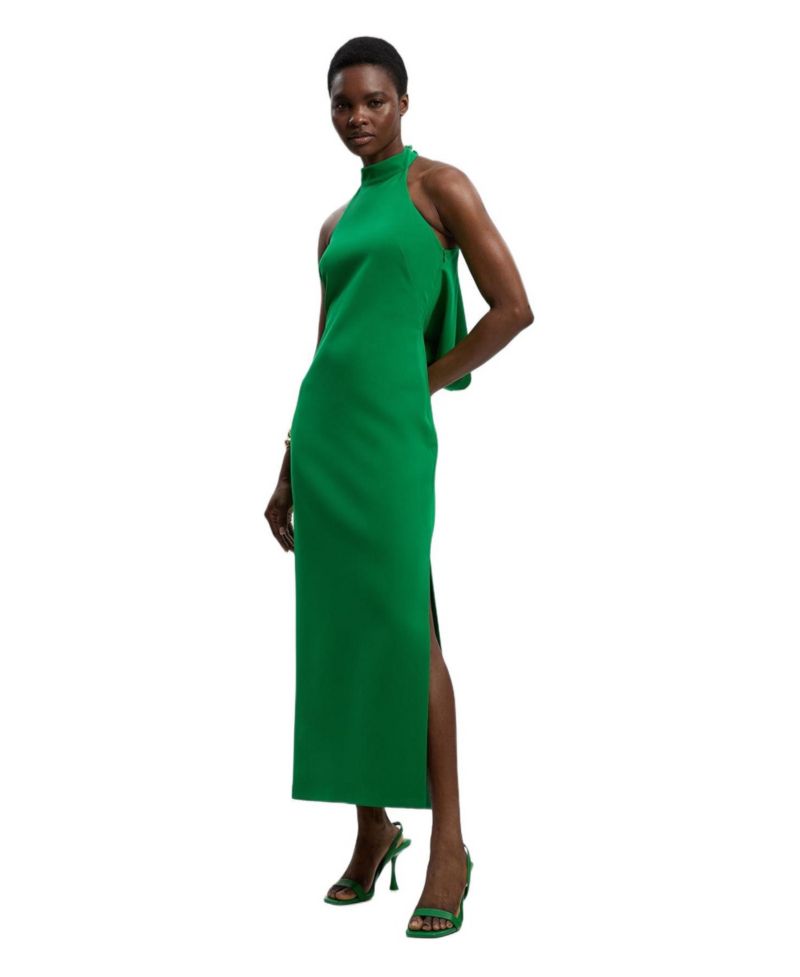 Women's Soft Tailored Halter Maxi Dress