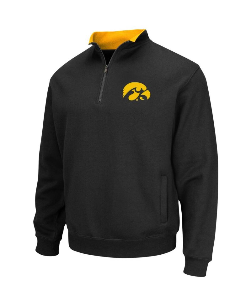 Men's Black Iowa Hawkeyes Big and Tall Tortugas Quarter-Zip Jacket