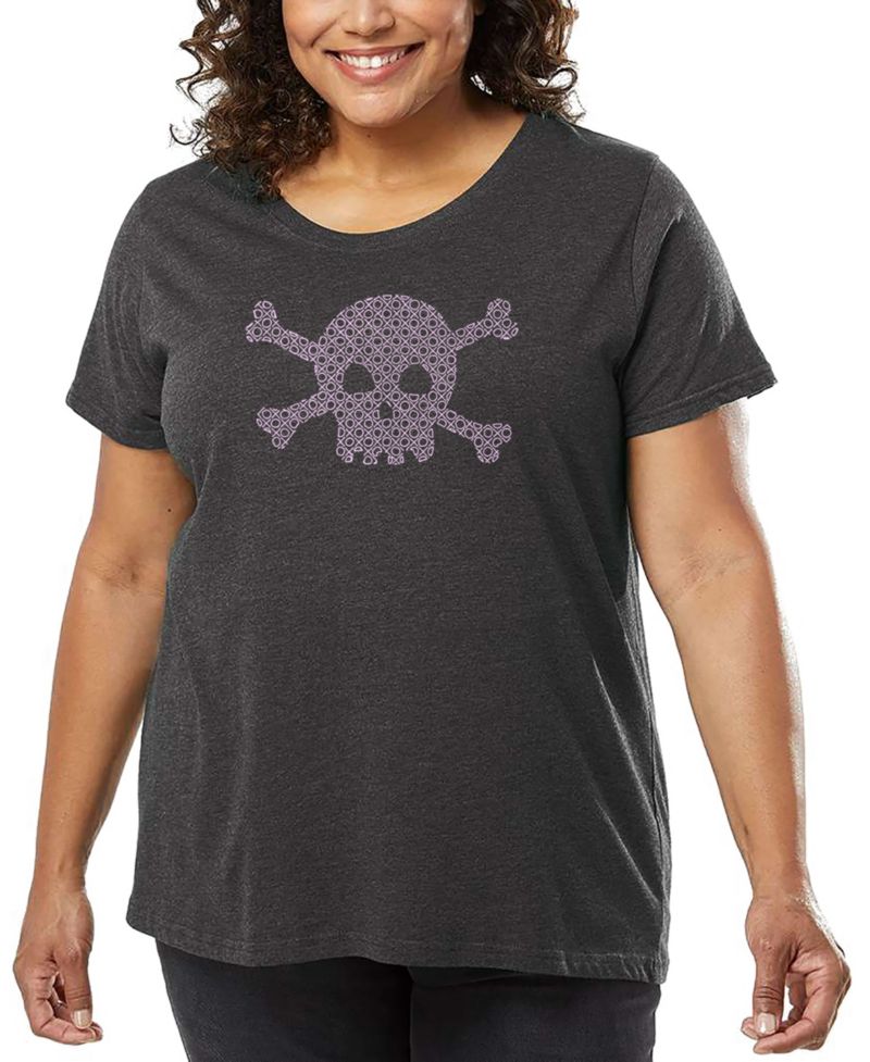 Plus Size XOXO Skull Word Art T-Shirt