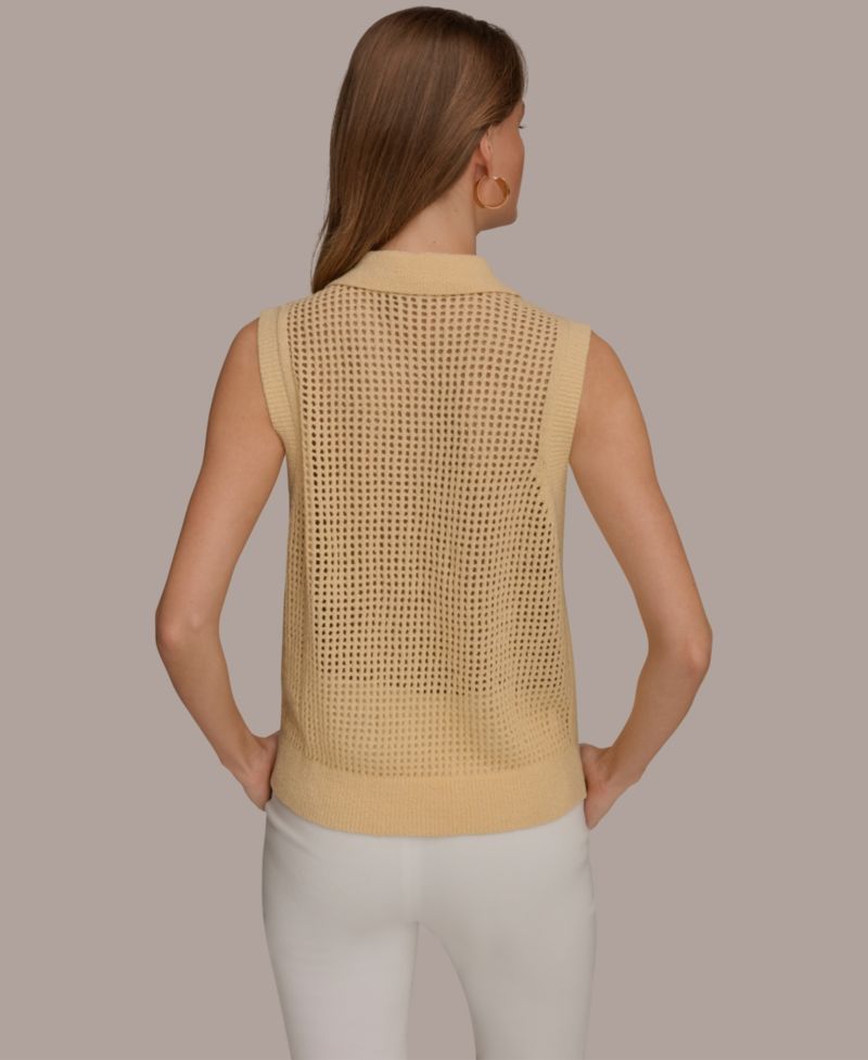 Women's Sleeveless Polo Sweater