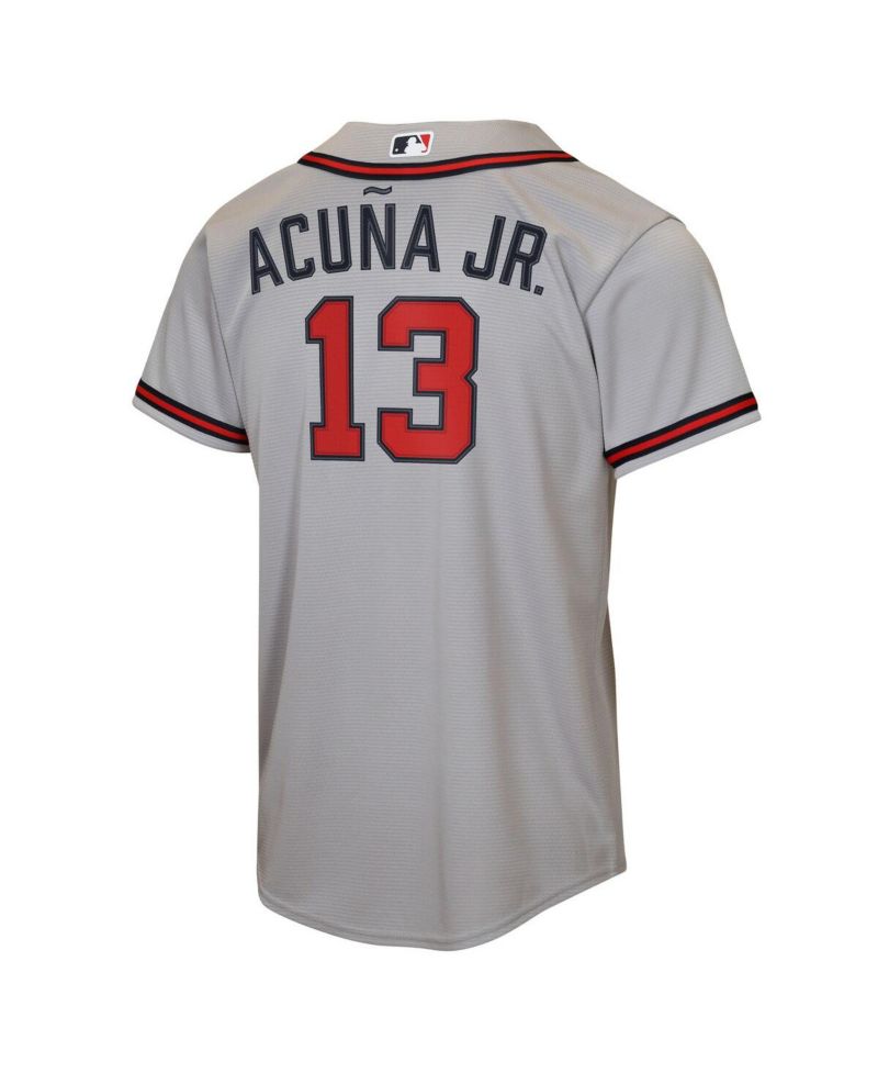 Big Boys and Girls Ronald Acu&ntilde;a Jr. Gray Atlanta Braves Road Replica Jersey