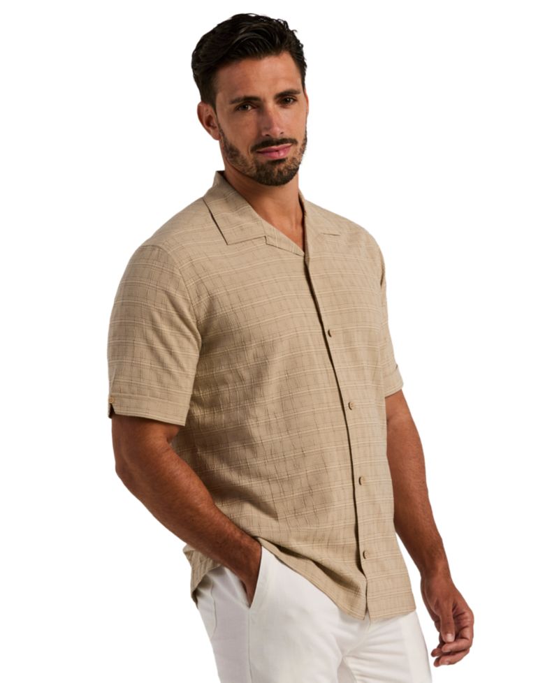 Men's Seersucker Windowpane Shirt