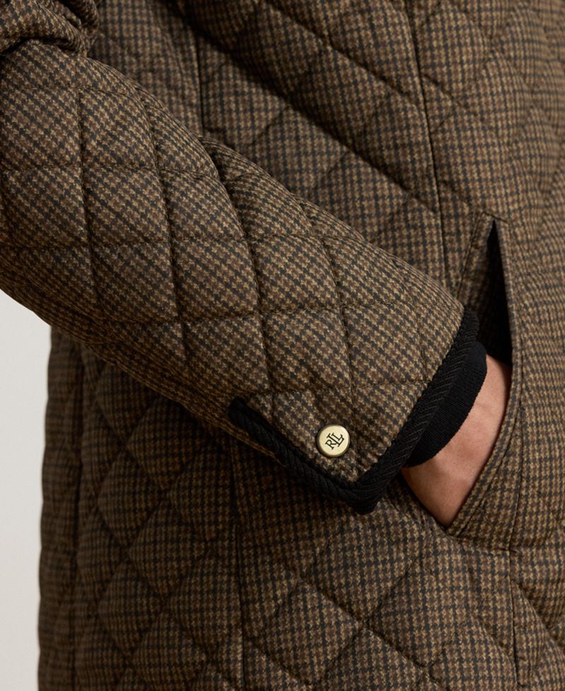Women's Faux-Sherpa-Collar Quilted Coat