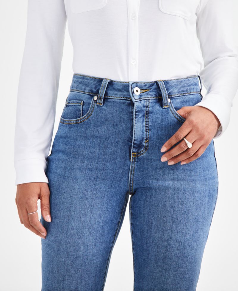 Petite Mid-Rise Curvy Bootcut Jeans, Petite & Petite Short