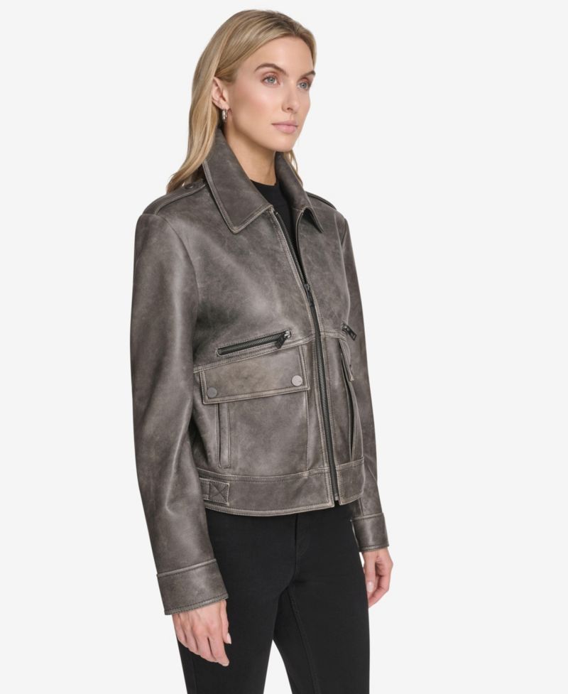 Women's Addis Aviator Leather Jacket