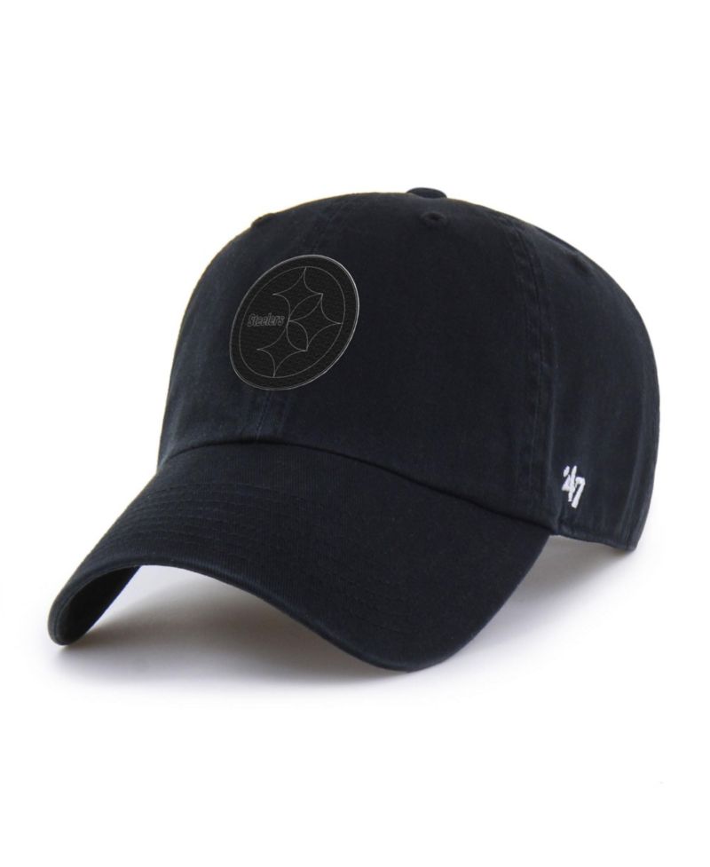 Men's '47 Black Pittsburgh Steelers Tonal Clean Up Adjustable Hat