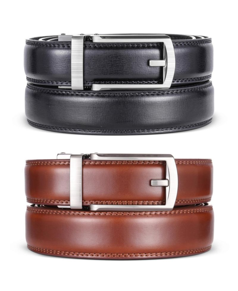 Men's Swank Hasp Leather 2 Pack Linxx Ratchet Belt
