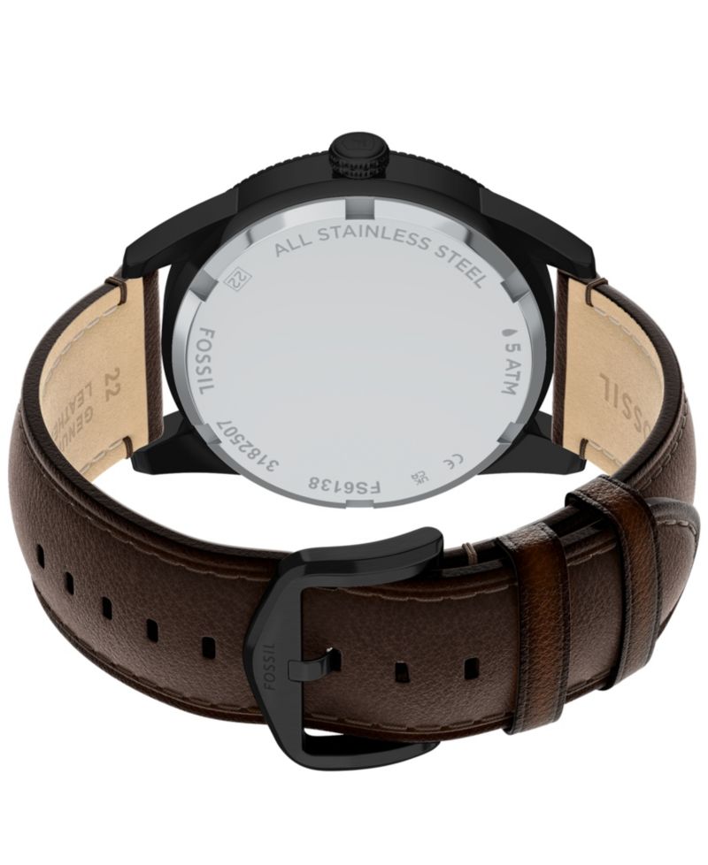 Men's Pearson Multifunction Brown Leather Watch, 42mm