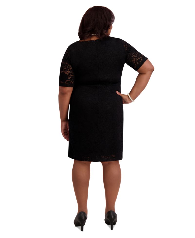 Women's Lace-Sleeve Sheath Dress, Regular & Plus Sizes