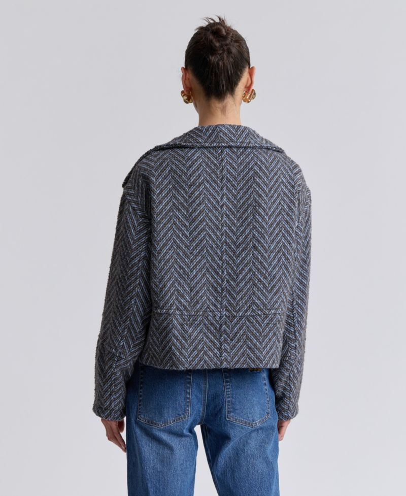 Women's Short Funnel Neck Wool Coat