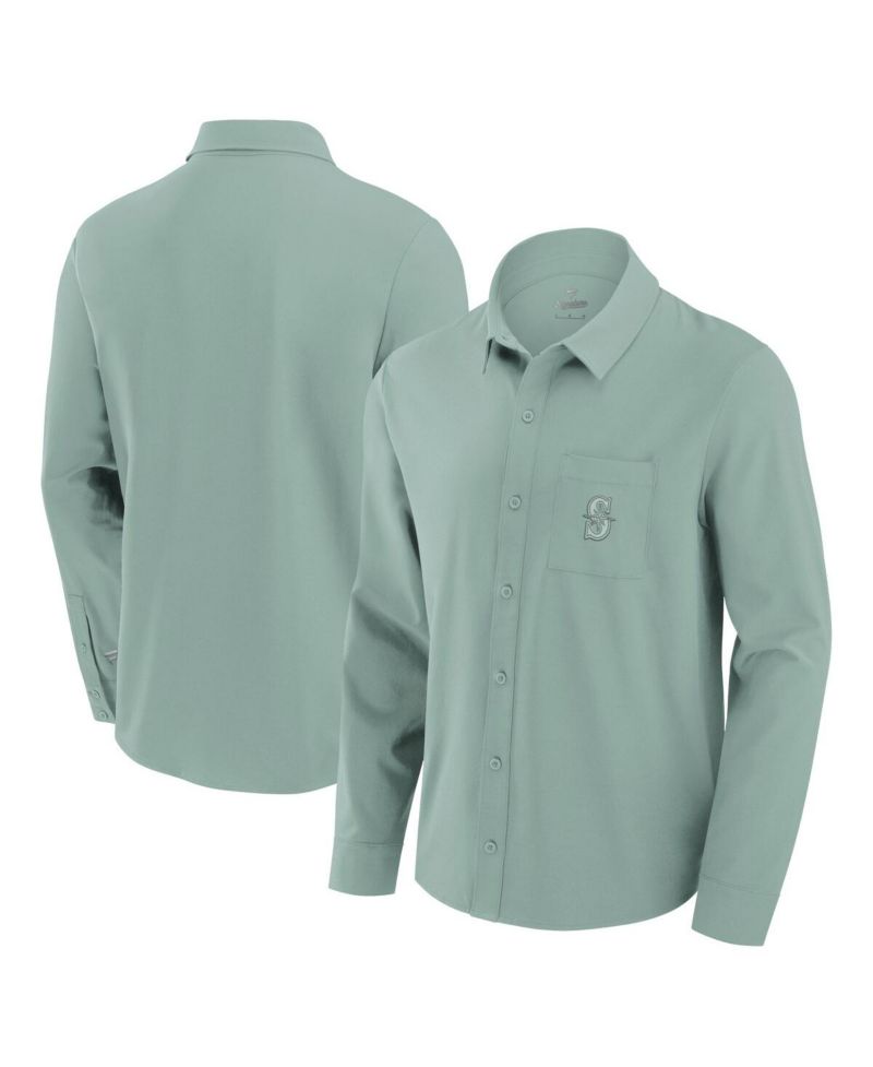 Men's Green Seattle Mariners Front Office Long Sleeve Button-Up Shirt