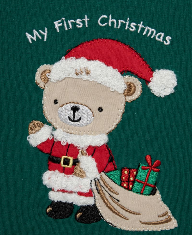 Baby Boys' Santa Bear Top, Joggers and Hat, 3-Piece Set