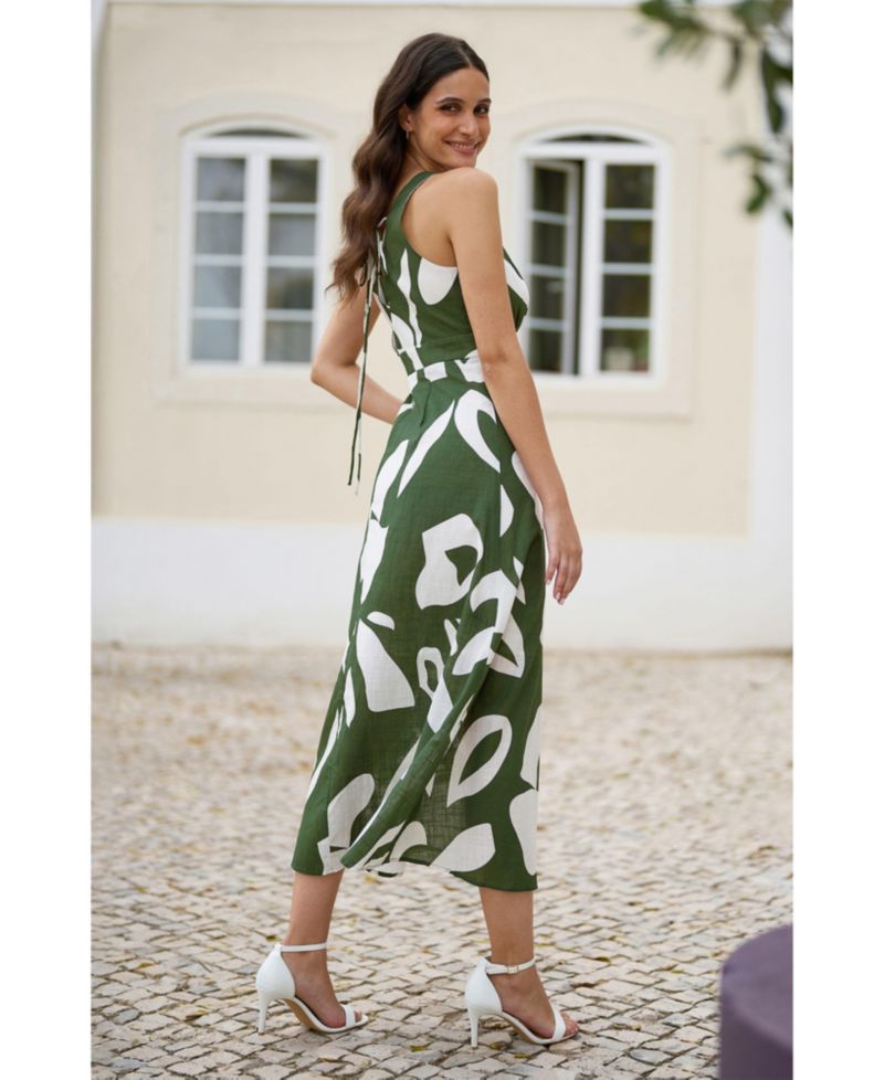 Women's Cotton Abstract Print Maxi Dress