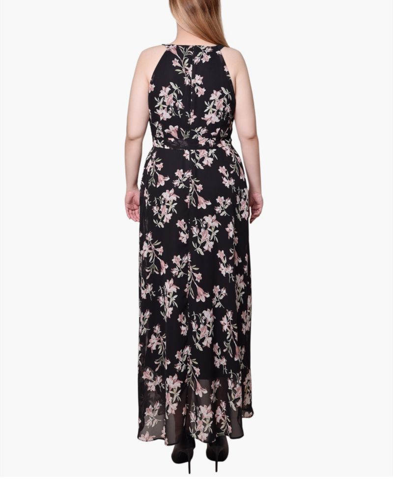 Petite Halter Front Chiffon Maxi Dress