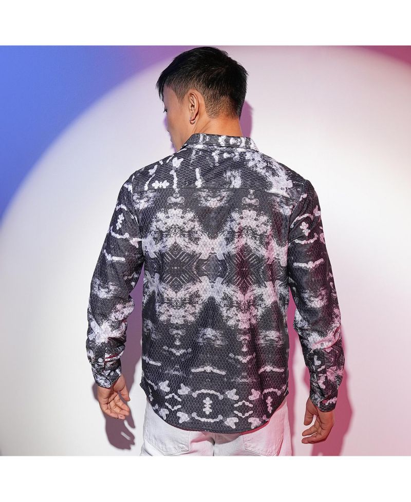 Men's Midnight Black & Ivory White Reptilia Shirt