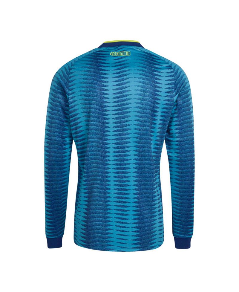 Men's Turquoise Colombia National Team FIFA X World Cup 2026 Away Replica Long Sleeve Jersey