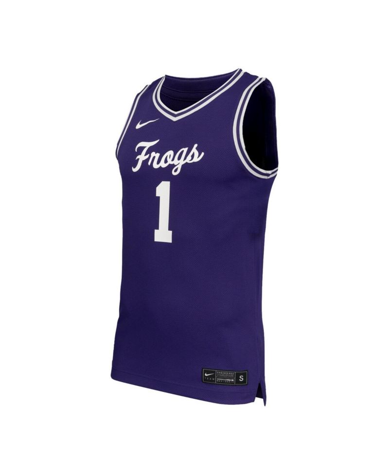 Men's 1 Purple TCU Horned Frogs Replica Basketball Jersey
