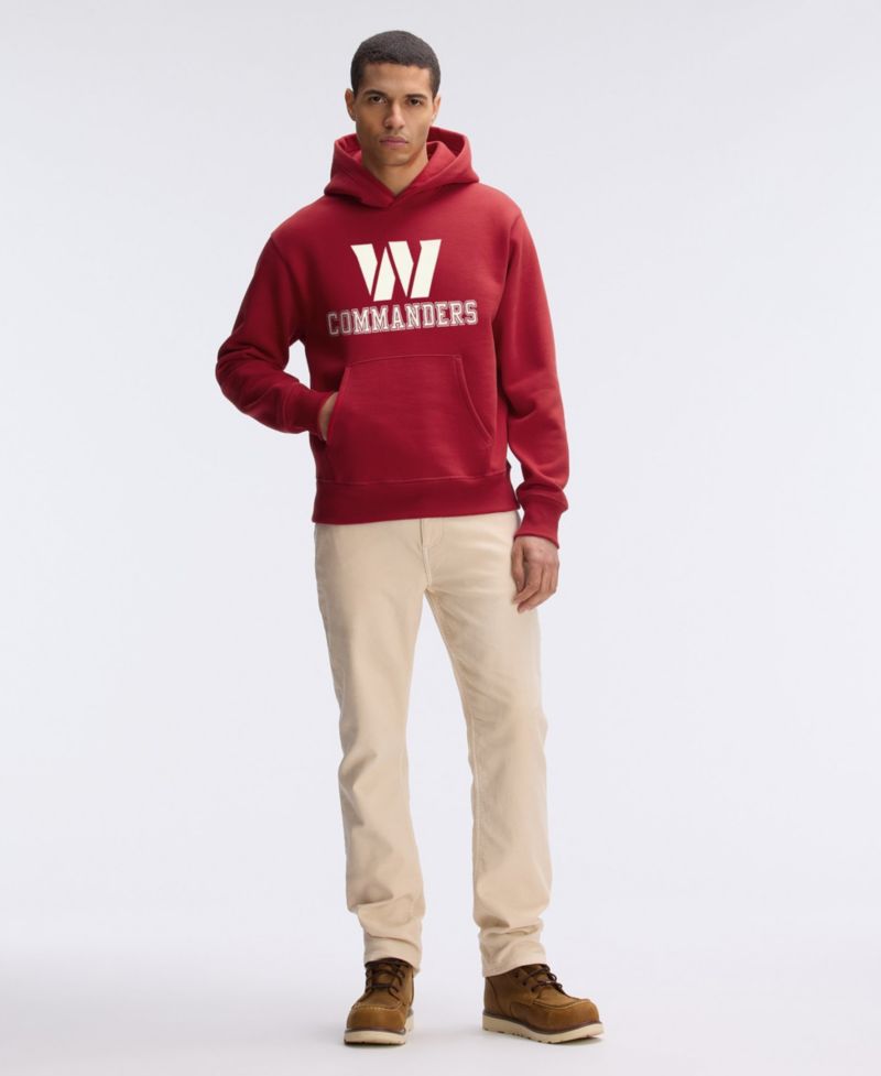 Men's Washington Commanders IconicFleece Flocked Classic-Fit Hoodie