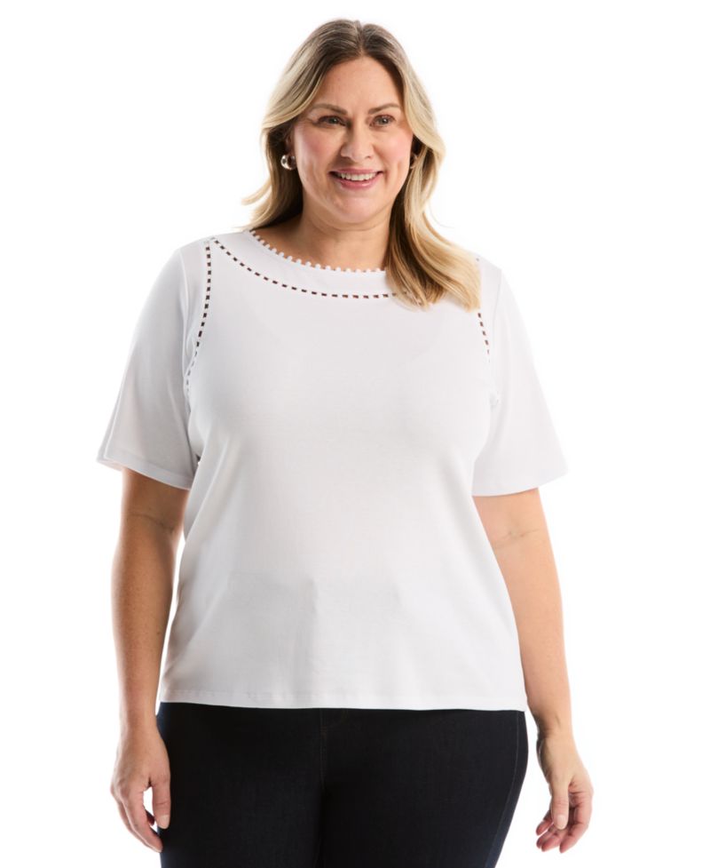 Plus Size Short-Sleeve Top
