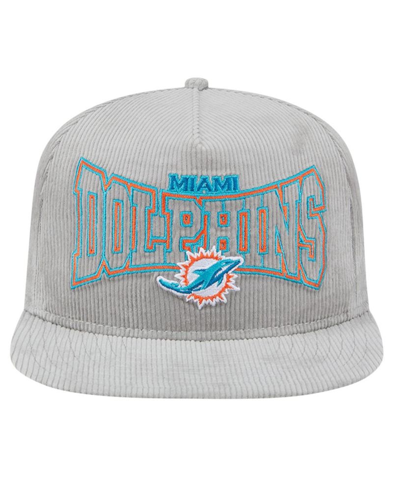 Men's Gray Miami Dolphins Corduroy Golfer Adjustable Hat