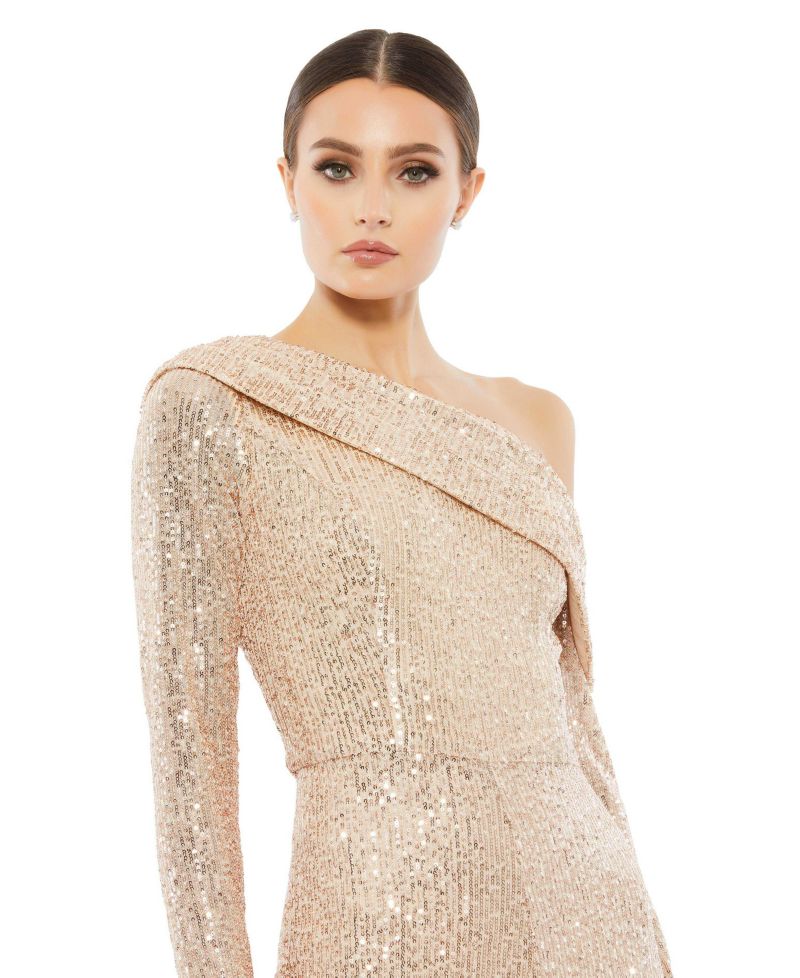 Women's Sequined Drop Shoulder Long Sleeve Jumpsuit
