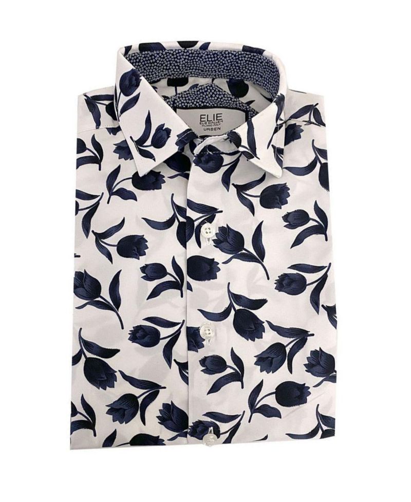 Little Boys Blue Floral Button-Down Slim Fit Shirt