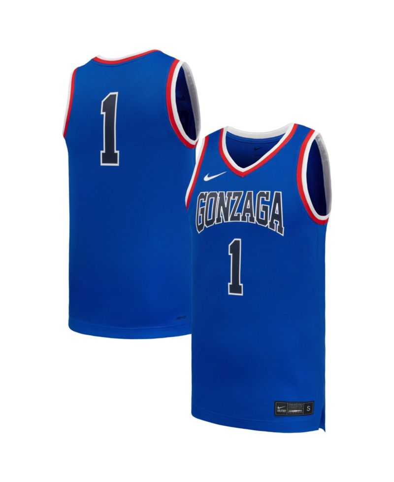 Men's #1 Royal Gonzaga Bulldogs Replica Basketball Jersey
