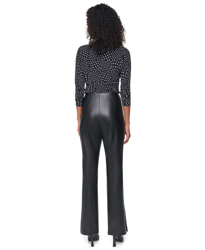 Women's Butter High-Waisted Flared Faux Leather Pants