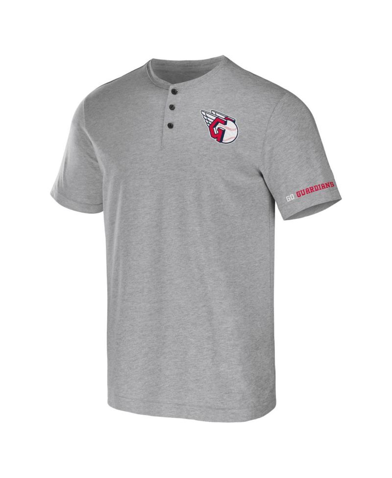 Men's Darius Rucker Collection by Heather Gray Cleveland Guardians Henley T-shirt