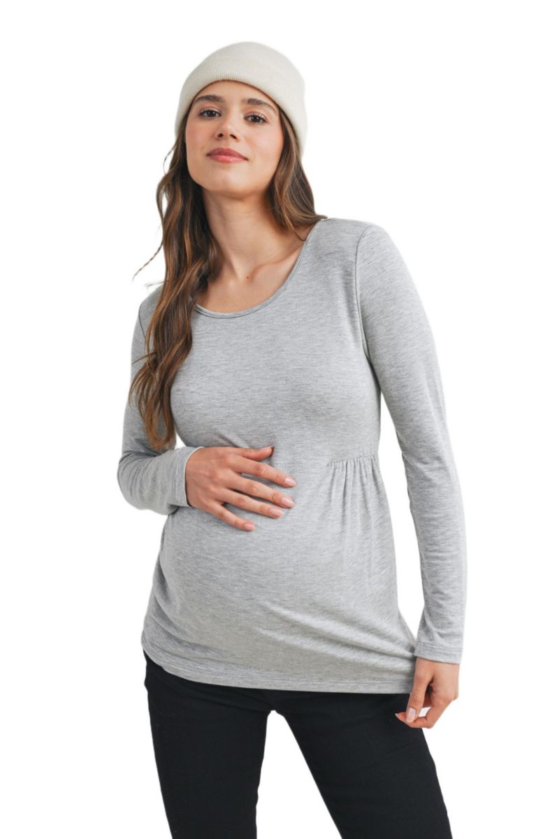 Women's Scoop Neck Long Sleeve Maternity Top