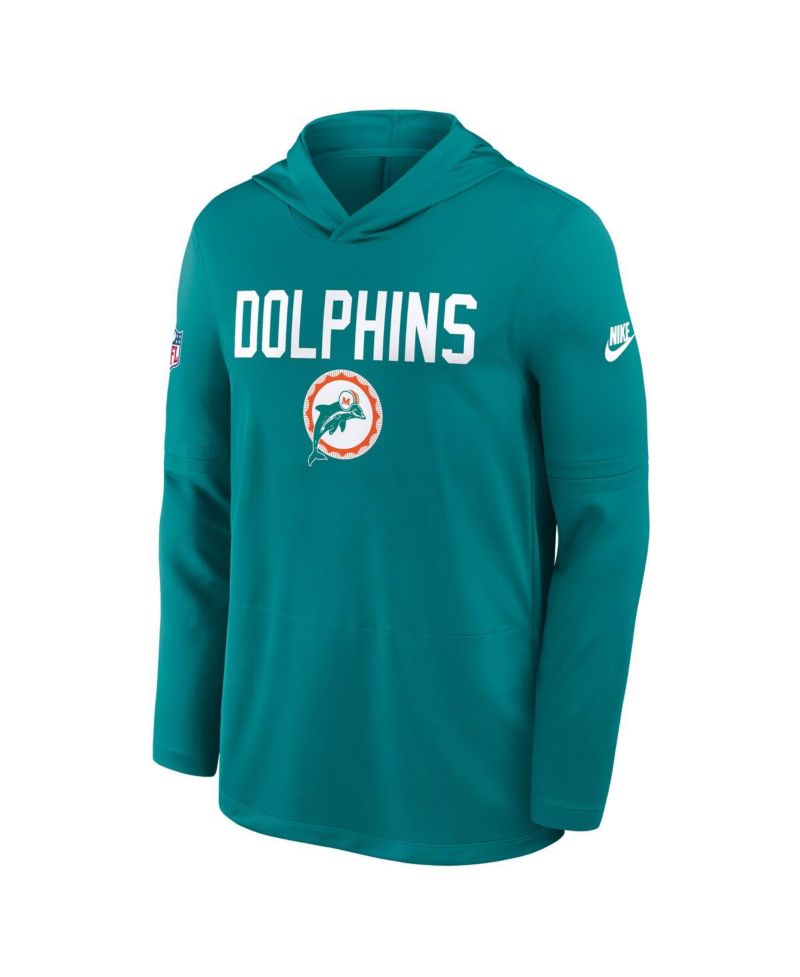 Men's Aqua Miami Dolphins Big & Tall Alt Pack Dri-FIT Long Sleeve Hoodie T-Shirt